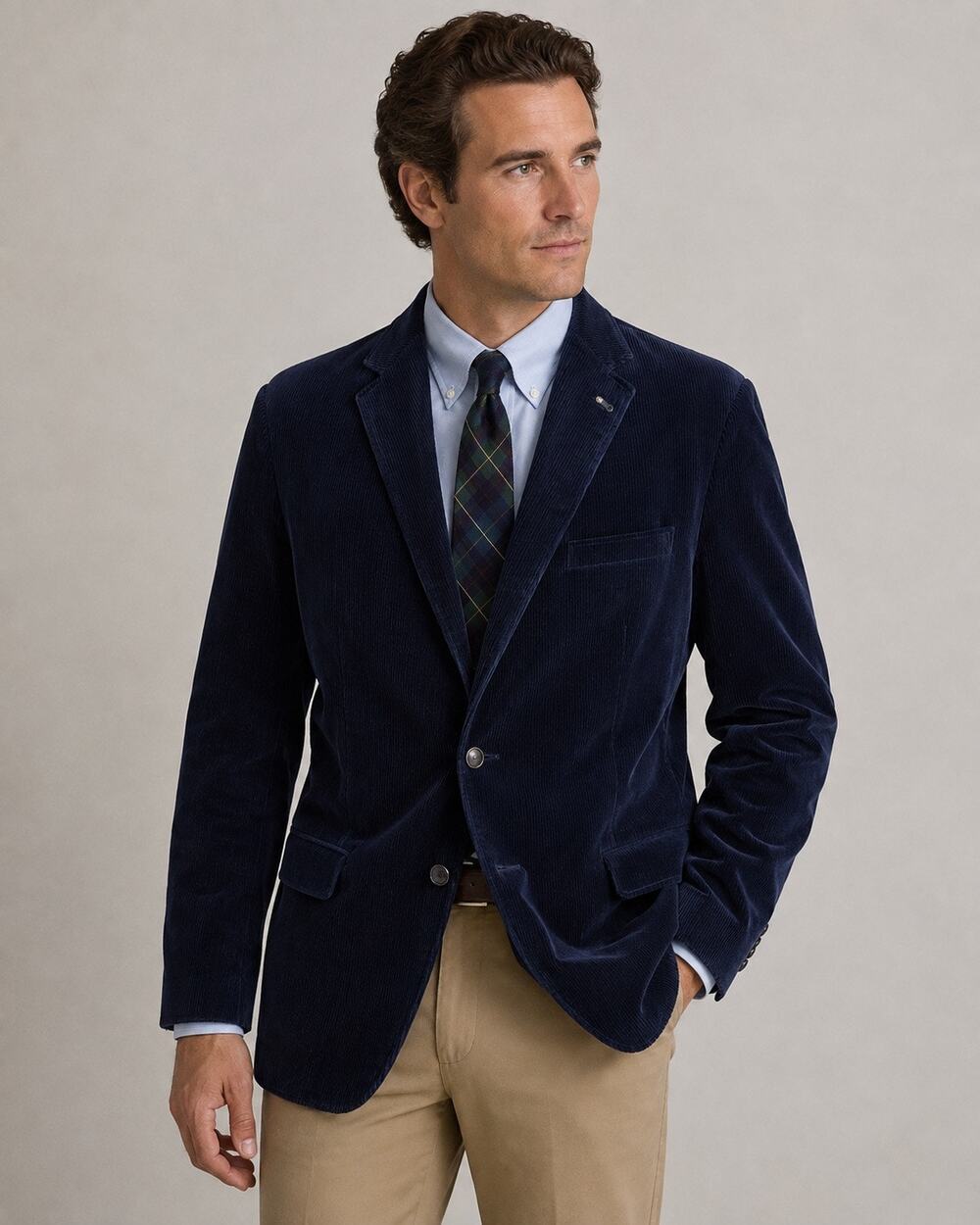 Brooks Brothers 1818 Fitzgerald Men’s 46R Navy Corduroy Blazer Sport Coat Cotton